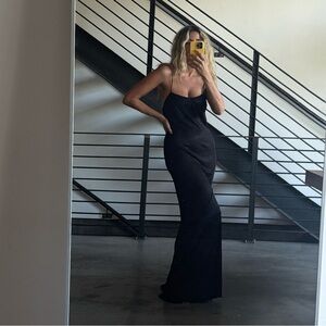 Jean Paul Gaultier 1998 Black Spaghetti Strap Cocktail Gown